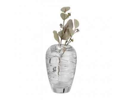 Sagebrook - 9" Glass Veined Vase in Clear