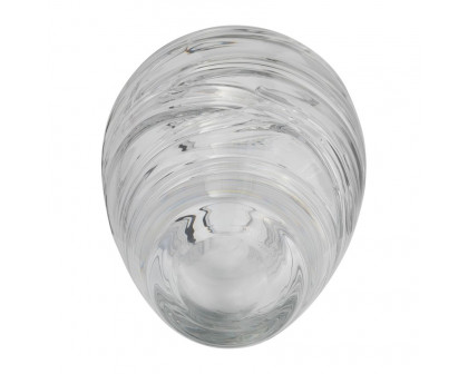 Sagebrook - 9" Glass Veined Vase in Clear