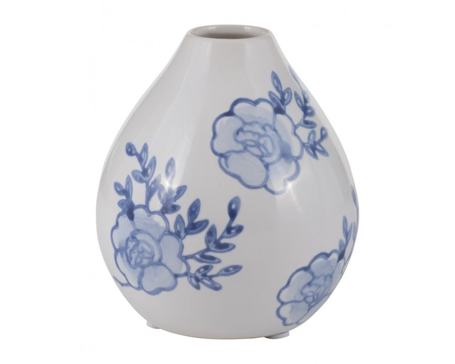 Sagebrook - 5" Ceramic Chinoiserie Bud Vase in Blue/White