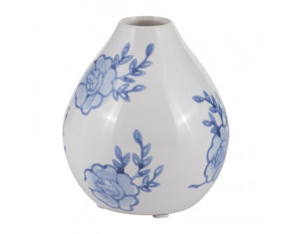 Sagebrook - 5" Ceramic Chinoiserie Bud Vase in Blue/White