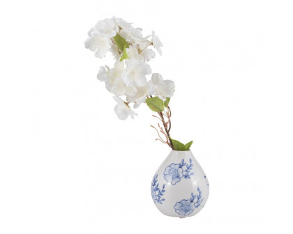 Sagebrook - 5" Ceramic Chinoiserie Bud Vase in Blue/White