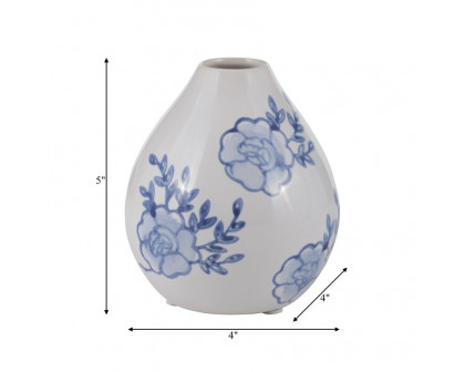 Sagebrook - 5" Ceramic Chinoiserie Bud Vase in Blue/White