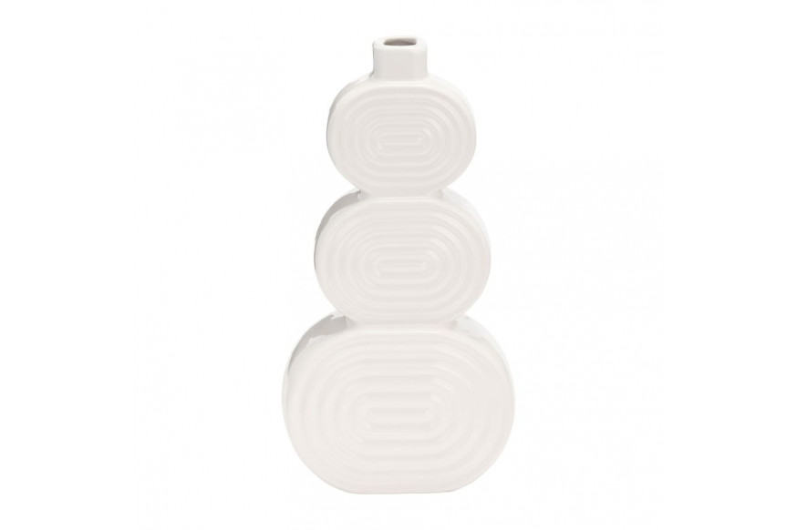 Sagebrook™ 12" Ceramic Stacked Circles Vase - White