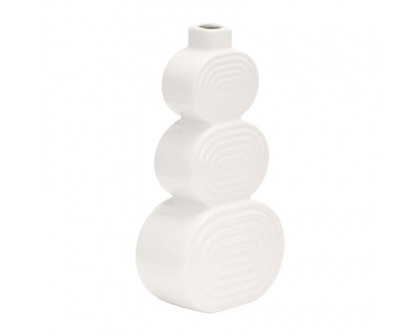 Sagebrook™ 12" Ceramic Stacked Circles Vase - White