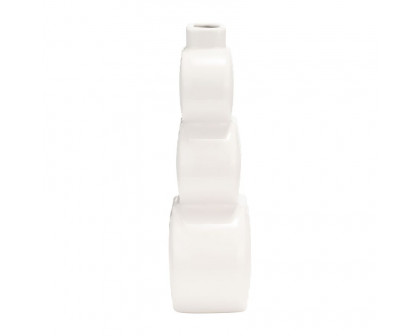 Sagebrook™ 12" Ceramic Stacked Circles Vase - White