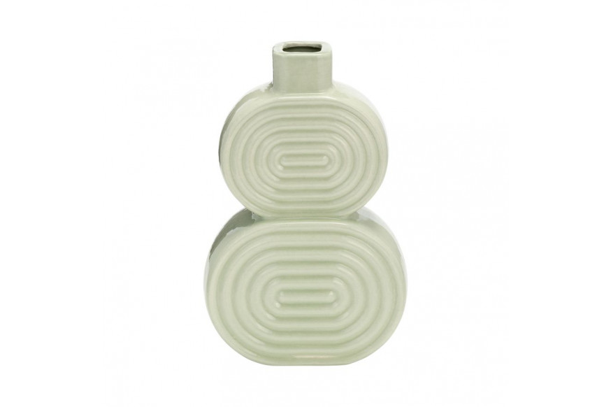 Sagebrook™ 10" Ceramic Stacked Circles Vase - Cucumber