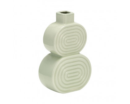 Sagebrook™ 10" Ceramic Stacked Circles Vase - Cucumber