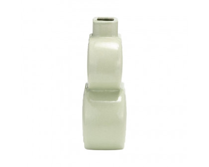 Sagebrook™ 10" Ceramic Stacked Circles Vase - Cucumber