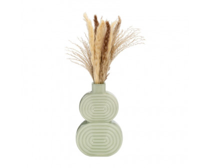 Sagebrook™ 10" Ceramic Stacked Circles Vase - Cucumber