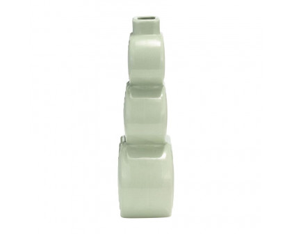 Sagebrook 12" Ceramic Stacked Circles Vase - Cucumber