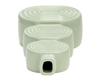 Sagebrook 12" Ceramic Stacked Circles Vase - Cucumber