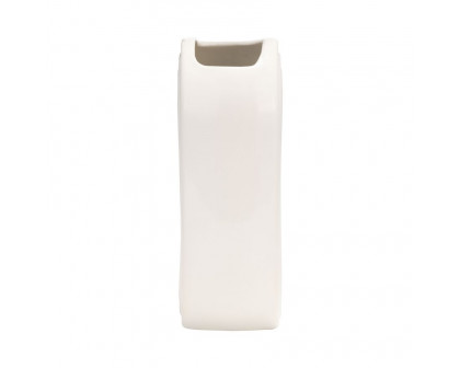 Sagebrook™ 9" Ceramic Oval Ridged Vase - White