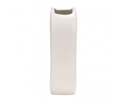 Sagebrook 11" Ceramic Oval Ridged Vase - White