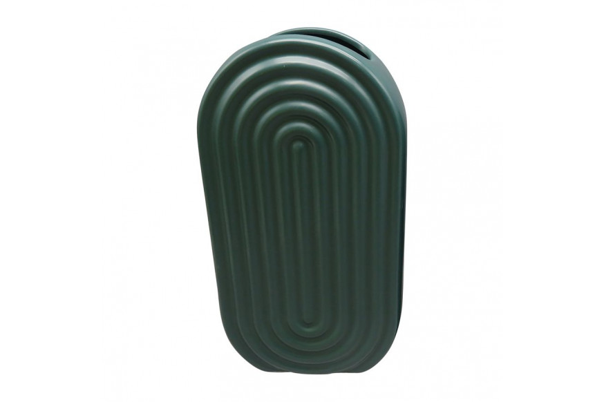 Sagebrook™ 11" Ceramic Oval Ridged Vase - Deep Teal