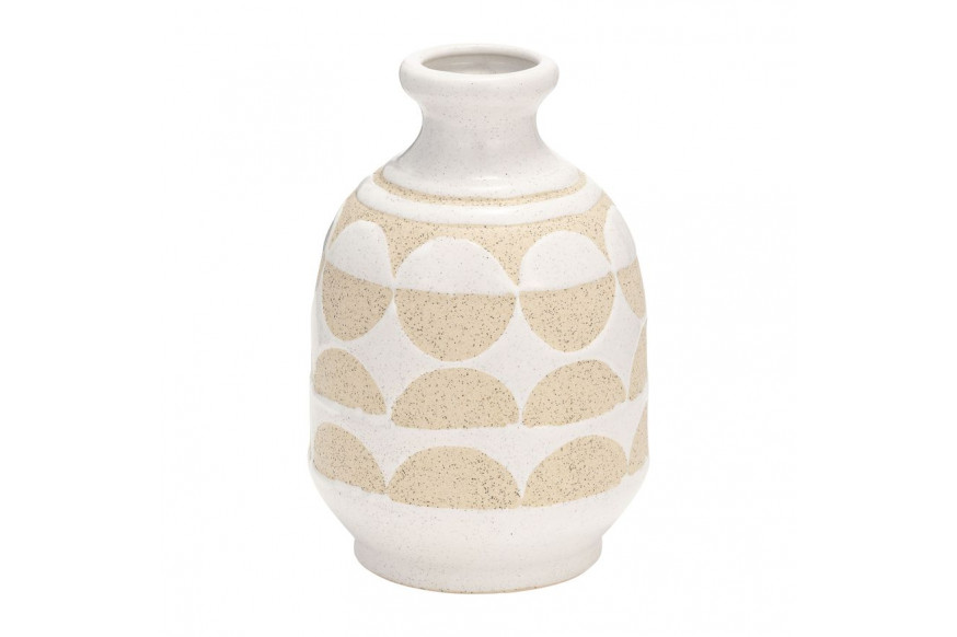 Sagebrook™ 10" Ceramic Half Circles Vase - Ivory