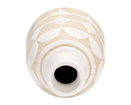 Sagebrook™ 10" Ceramic Half Circles Vase - Ivory