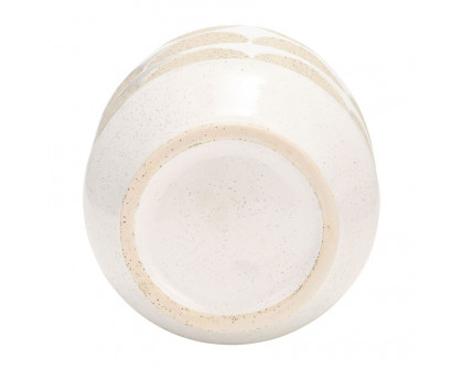 Sagebrook™ 10" Ceramic Half Circles Vase - Ivory