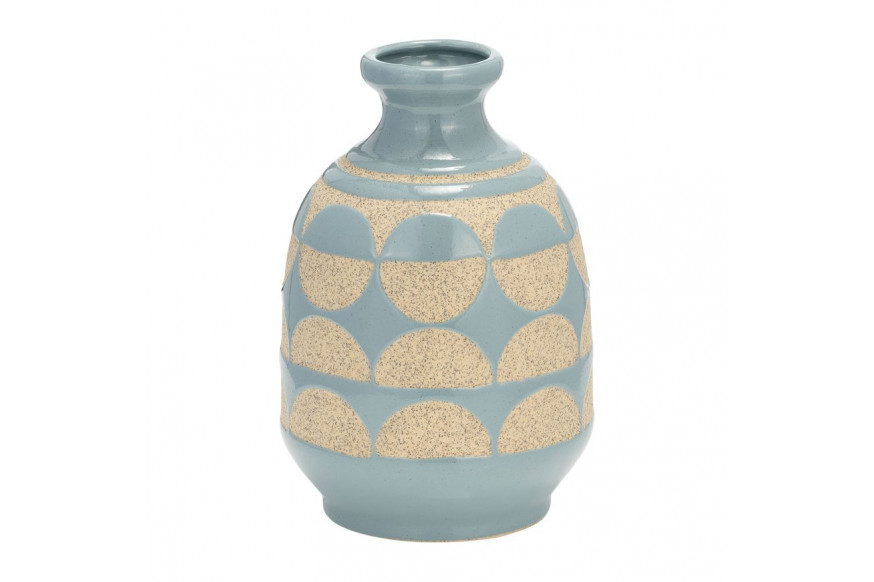 Sagebrook™ 10" Ceramic Half Circles Vase - Cameo Blue