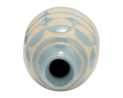 Sagebrook™ 10" Ceramic Half Circles Vase - Cameo Blue