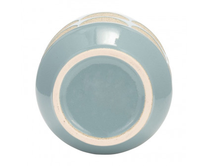 Sagebrook™ 10" Ceramic Half Circles Vase - Cameo Blue