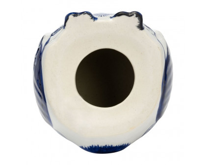 Sagebrook 5" Ceramic Chinoiserie Owl - Blue/White