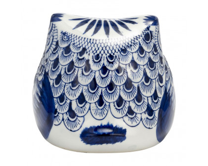 Sagebrook 6" Ceramic Chinoiserie Owl - Blue/White