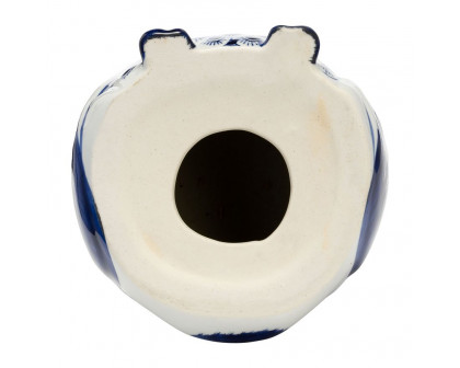 Sagebrook 6" Ceramic Chinoiserie Owl - Blue/White