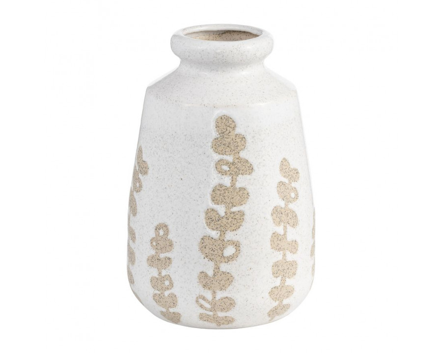 Sagebrook 10" Ceramic Botanical Vase - Ivory