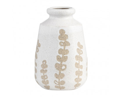 Sagebrook 10" Ceramic Botanical Vase - Ivory