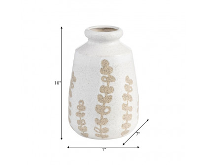 Sagebrook 10" Ceramic Botanical Vase - Ivory