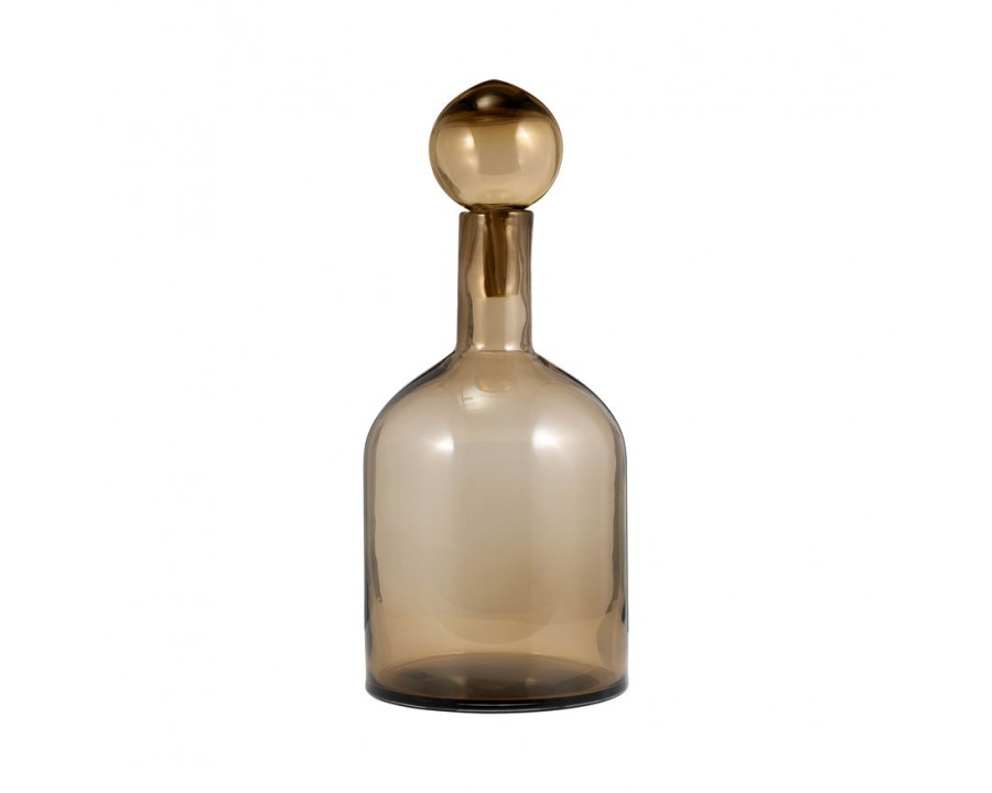 Sagebrook 17" Glass Bottle With Stopper - Taupe