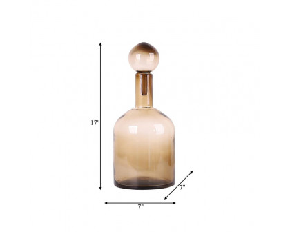 Sagebrook™ 17" Glass Bottle With Stopper - Taupe