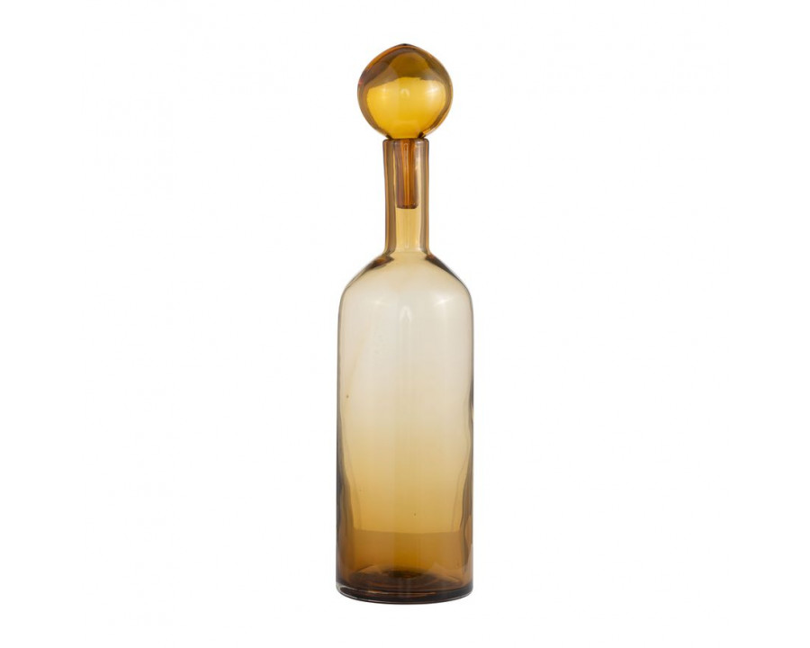 Sagebrook 20" Glass Bottle With Stopper - Amber