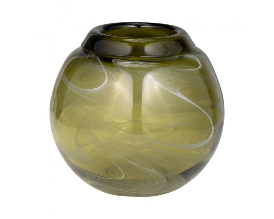 Sagebrook - 7" Glass Bowl Green Swirl