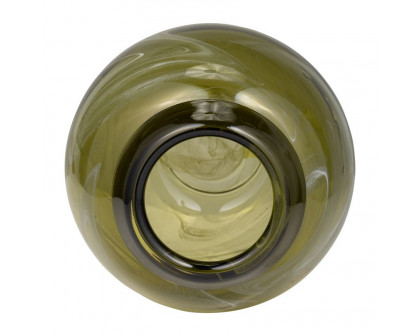 Sagebrook - 7" Glass Bowl Green Swirl