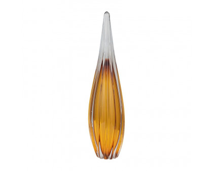 Sagebrook 19" Glass Paperweight - Amber