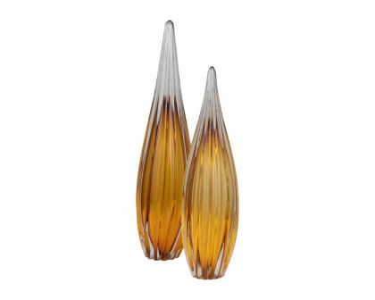 Sagebrook 19" Glass Paperweight - Amber