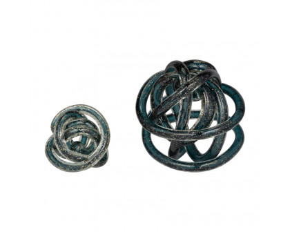 Sagebrook 6" Glass Knot - Blue