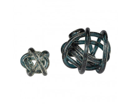 Sagebrook 6" Glass Knot - Blue