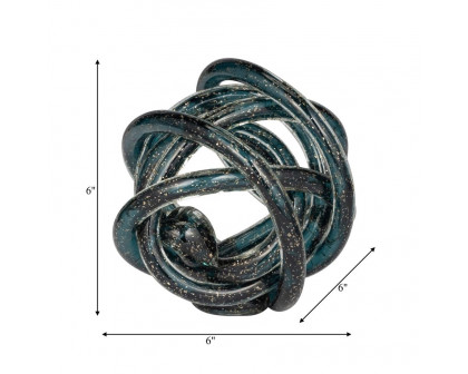 Sagebrook 6" Glass Knot - Blue