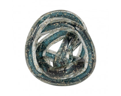 Sagebrook 4" Glass Knot - Blue