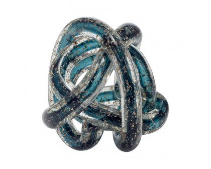 Sagebrook 4" Glass Knot - Blue