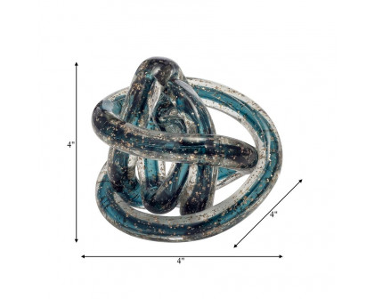 Sagebrook 4" Glass Knot - Blue