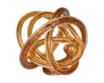 Sagebrook 6" Glass Knot - Amber