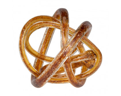 Sagebrook 6" Glass Knot - Amber