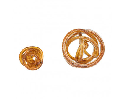 Sagebrook 6" Glass Knot - Amber