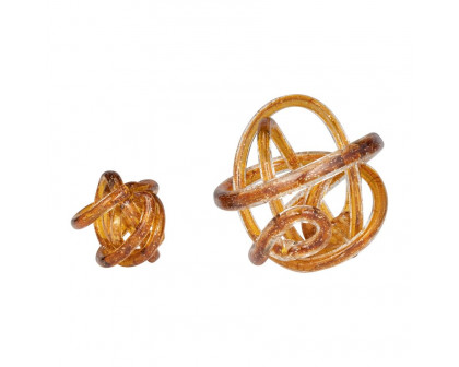 Sagebrook 6" Glass Knot - Amber