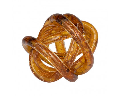 Sagebrook 4" Glass Knot - Amber