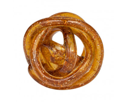 Sagebrook 4" Glass Knot - Amber