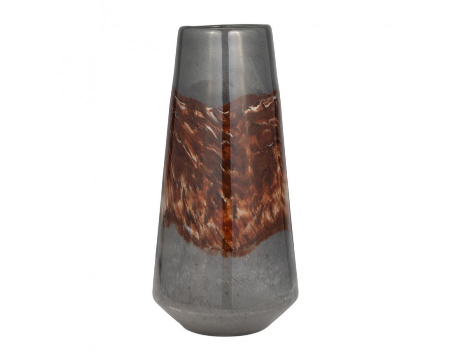 Sagebrook 17" Glass Vase - Gray/Brown